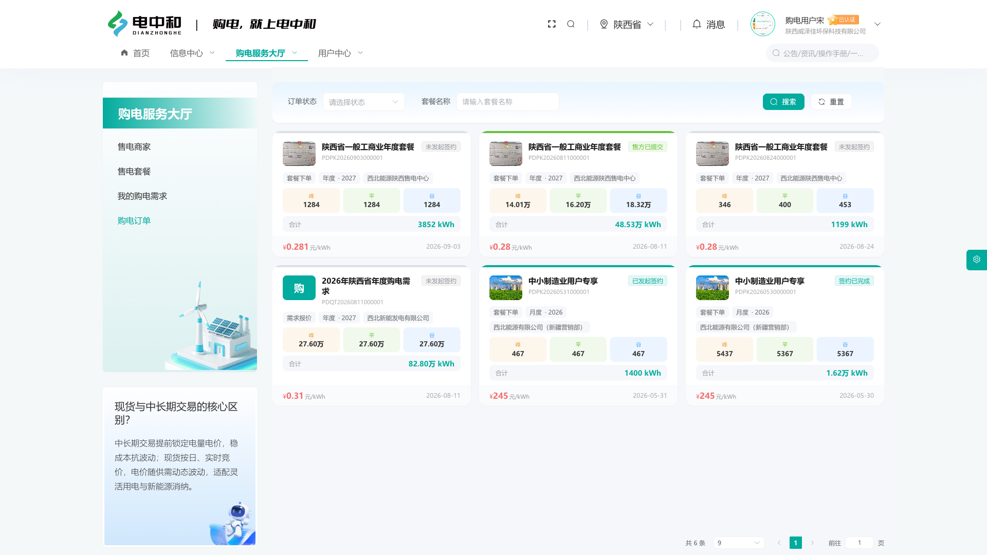 网页版订单列表